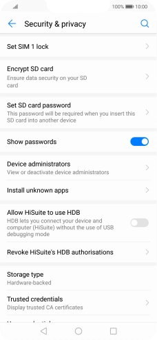Press Set SIM ‹› lock.
