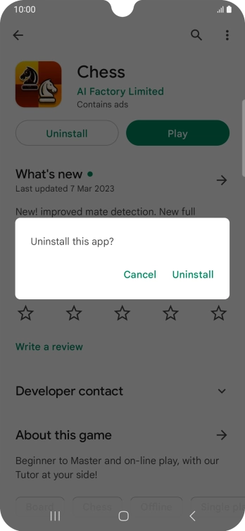 Press Uninstall.