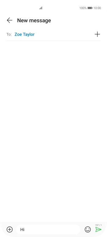 Press the send icon when you've finished your SMS.