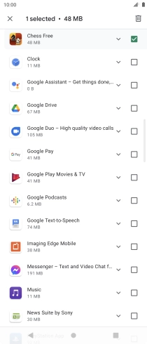 Press the delete icon.