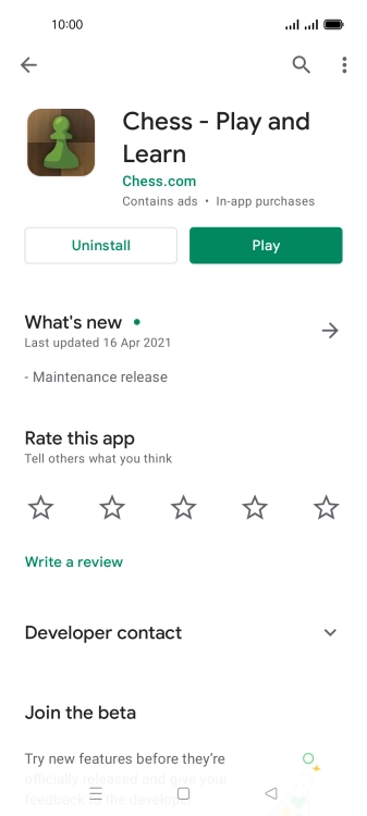 Press Uninstall.