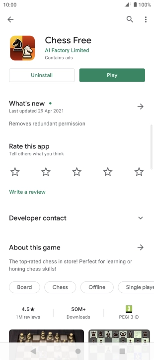 Press Uninstall.