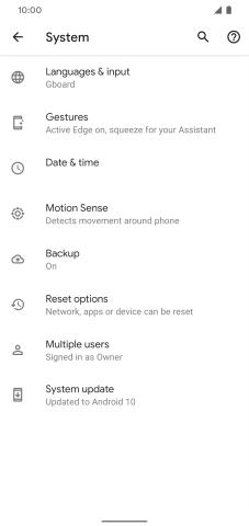 Press System update. If a new software version is available, it's displayed. Follow the instructions on the screen to update the phone software.
