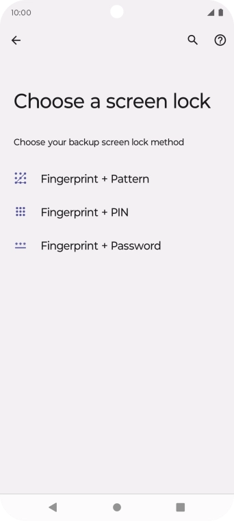 Press the required phone lock code and follow the instructions on the screen to create an additional phone lock code.