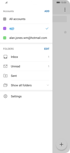 Press the required email account.