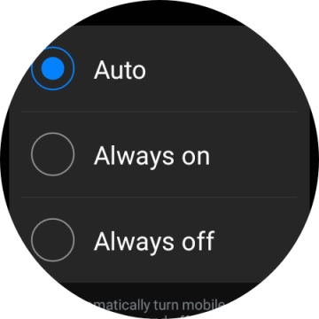 Press the required setting for mobile data usage.