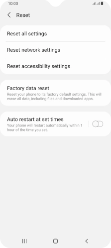 Press Factory data reset.