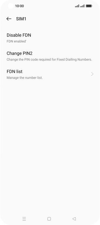 Press Disable FDN.