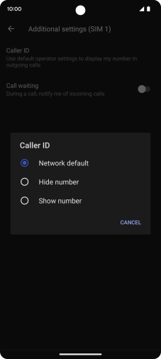 Press Show number to turn on caller identification.