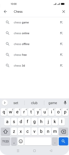 Key in the name or subject of the required app and press the search icon.