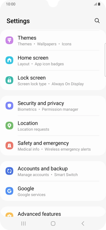 Press Lock screen.