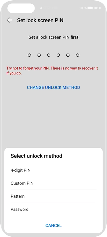 Press the required phone lock code and follow the instructions on the screen to create an additional phone lock code.