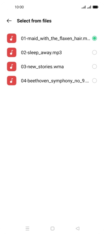 Once you've found a ring tone you like, press the Return key.