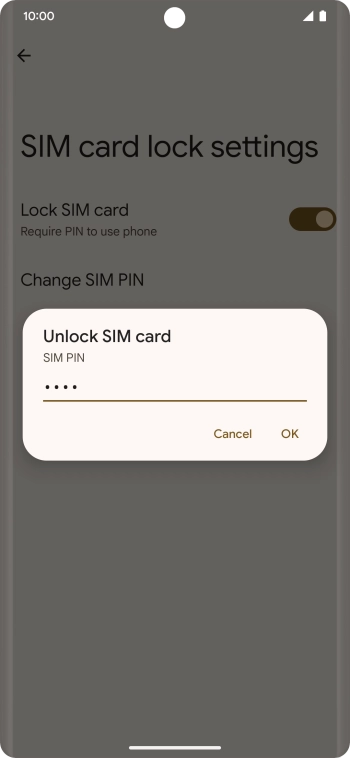 Key in your PIN and press OK. The default PIN is 1111.
