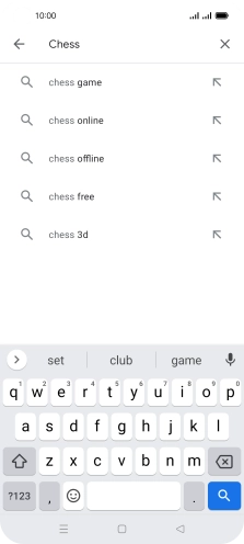 Key in the name or subject of the required app and press the search icon.