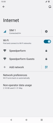 Press the required Wi-Fi network.