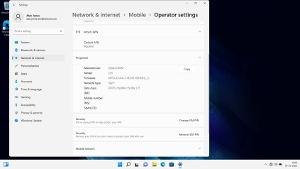Your laptop's IMEI number is displayed next to IMEI:.