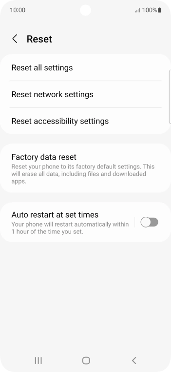 Press Factory data reset.