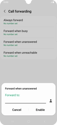 Key in +447953222222 and press Enable.