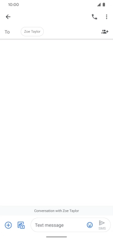 Press the text input field and write the text for your SMS.