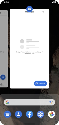 To end one running application, slide your finger upwards on the required application.