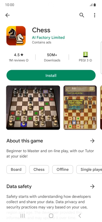 Press Install and follow the instructions on the screen to install the app.