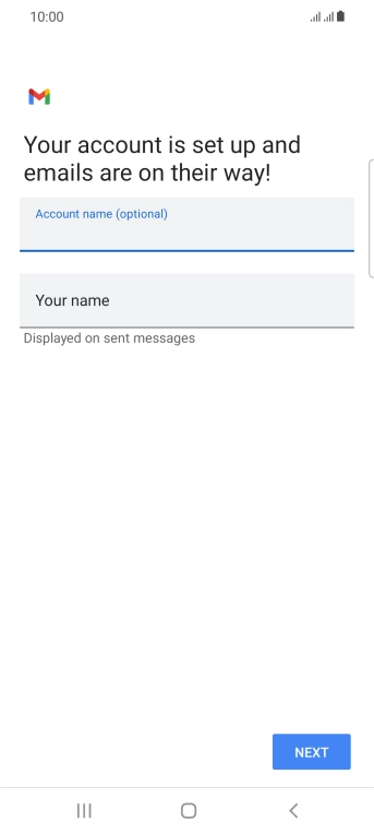 Press Your name and key in the required sender name.