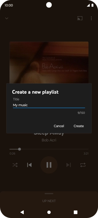 Key in a name for the playlist and press Create.