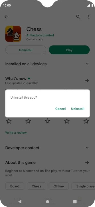 Press Uninstall.