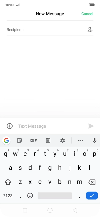 Press the search field and key in the first letters of the recipient's name.