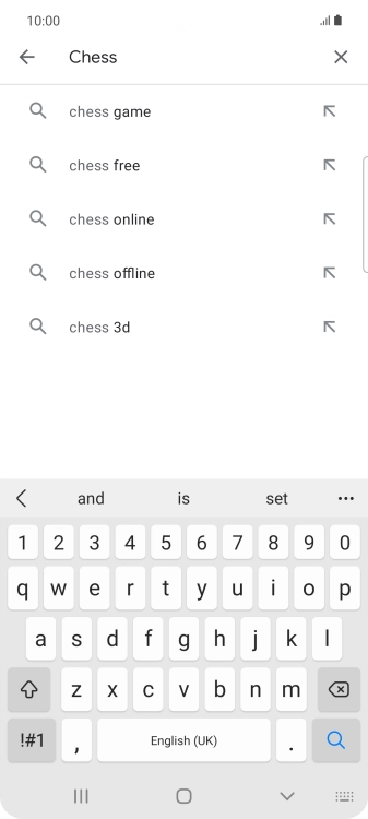 Key in the name or subject of the required app and press the search icon.