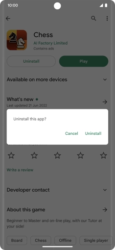 Press Uninstall.