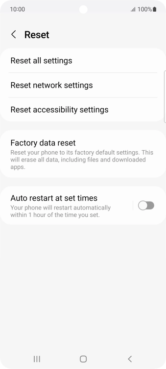 Press Factory data reset.