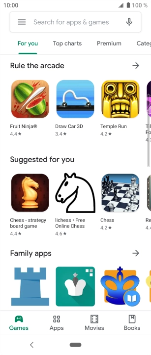 Press the search field.