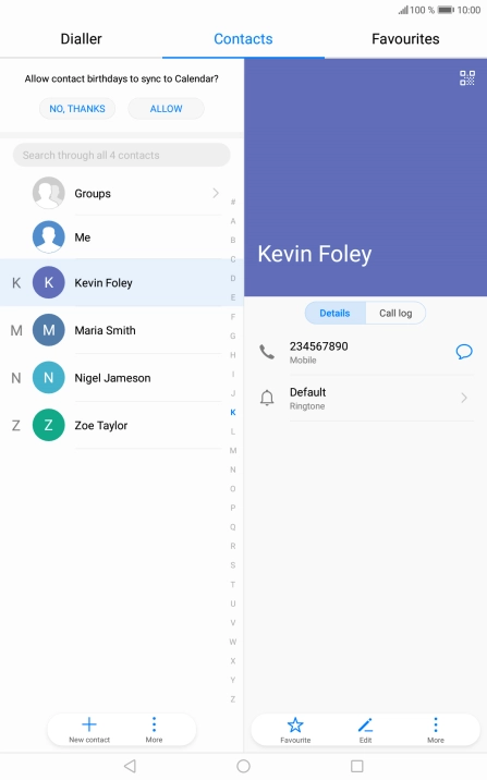 Press New contact.