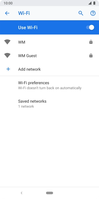 Press the required Wi-Fi network.