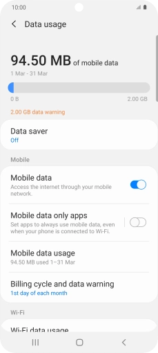 The total data usage is displayed.