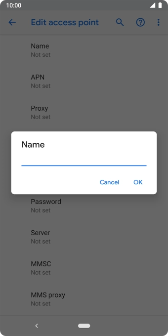 Key in EE Internet and press OK.