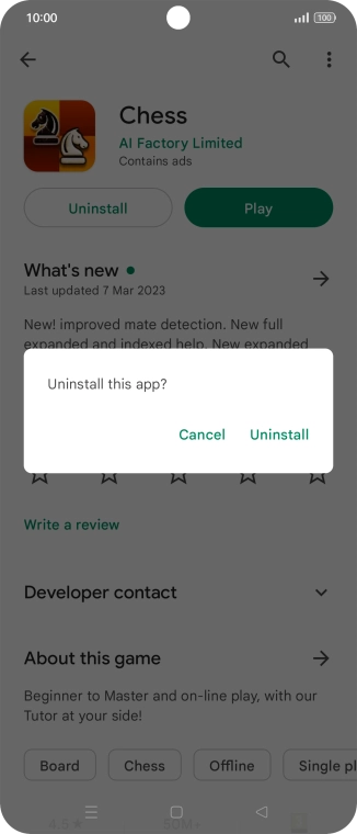 Press Uninstall.