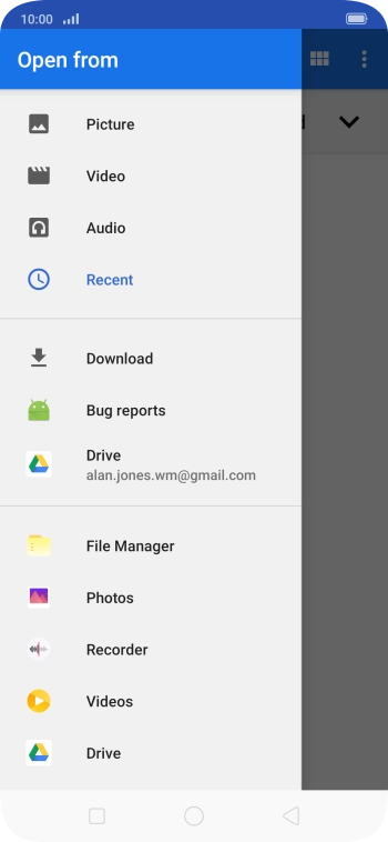 Press File Manager and go to the required folder.