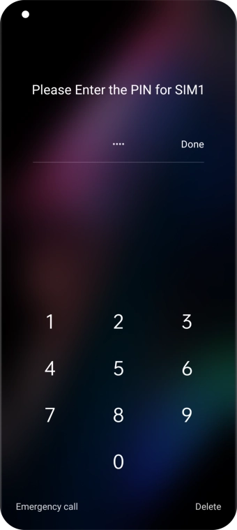 If you're asked to key in your PIN, do so and press Done. The default PIN is 1111.