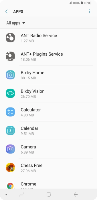 Press the required app.