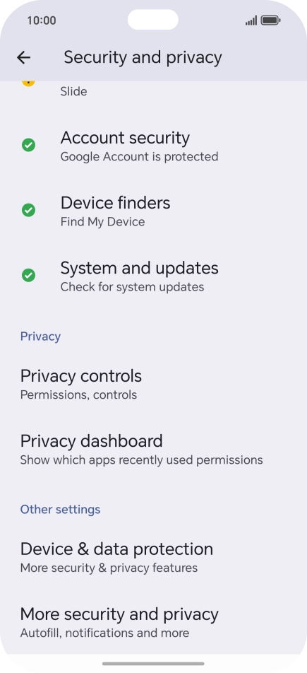 Press More security and privacy.
