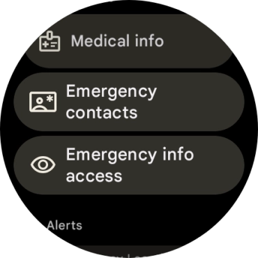 Press Emergency contacts.