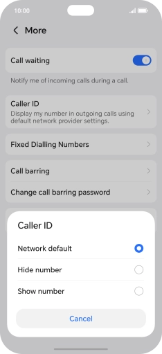 Press Show number to turn on caller identification.