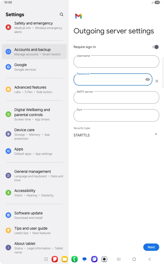 Press the field below 