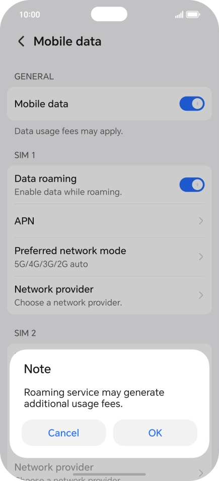 If you turn on the function, press OK.