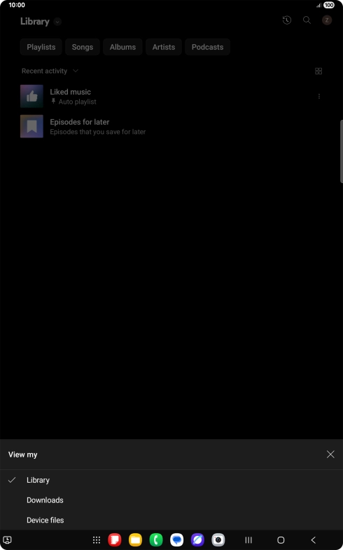 Press the required category and go to the required audio file.