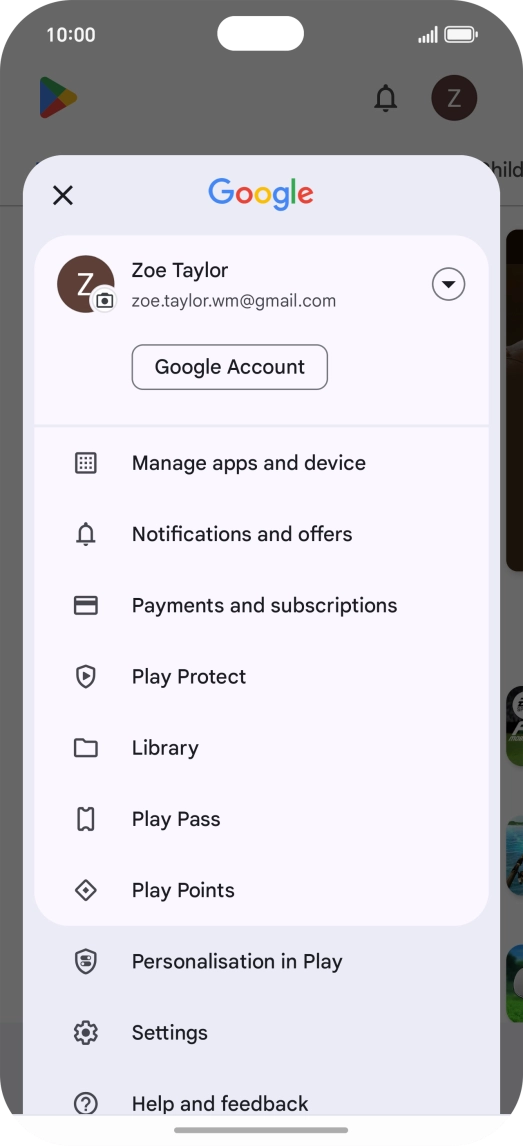 Press Manage apps and device.
