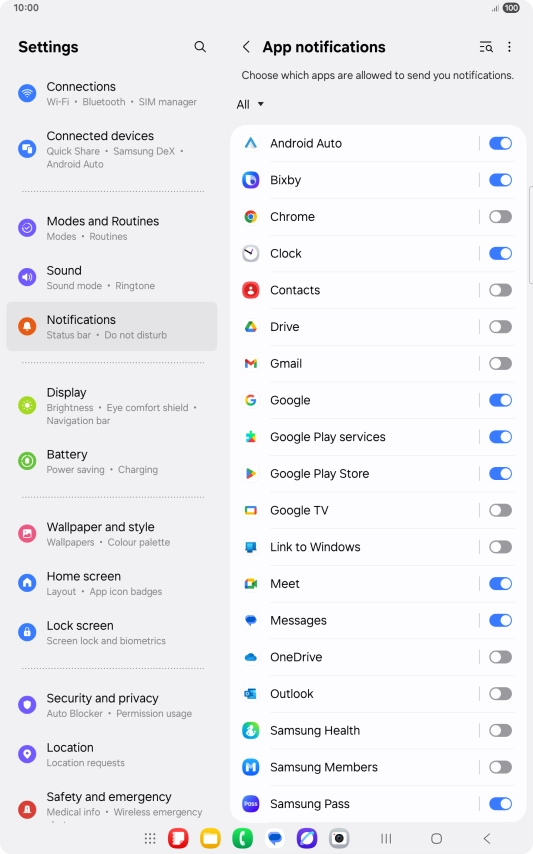 Press the drop down list.